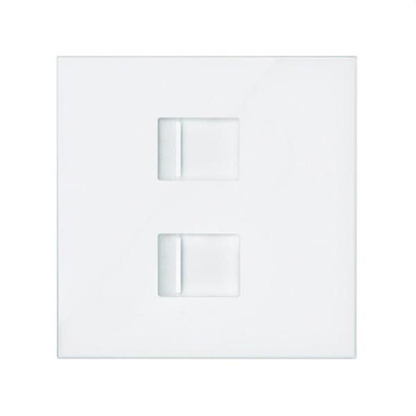 SIMON 10000006-230 Tapa V&D plana CG SIMON 100 para 2 ventanas RJ45 blanco mate