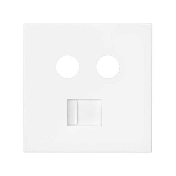 SIMON 10000072-230 Tapa SIMON 100 con 2 módulos para toma R-TV+SAT RJ45 blanco mate