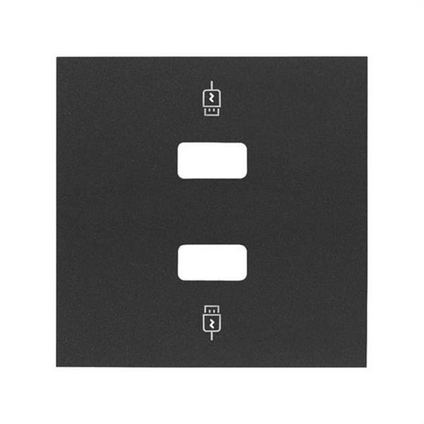 SIMON 10001096-238 Tapa cargador USB SIMON 100 doble negro mate