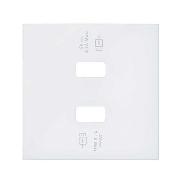 SIMON 10001196-230 *Tapa cargador USB SIMON 100 con 2 bocas carga rápida blanco mate
