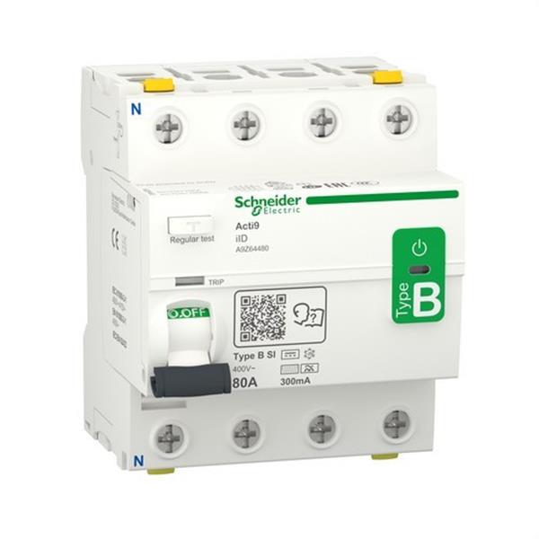 SCHNEIDER ELECTRIC A9Z64480 Interruptor diferencial Acti9 lid 4P 80A 300mA B SI