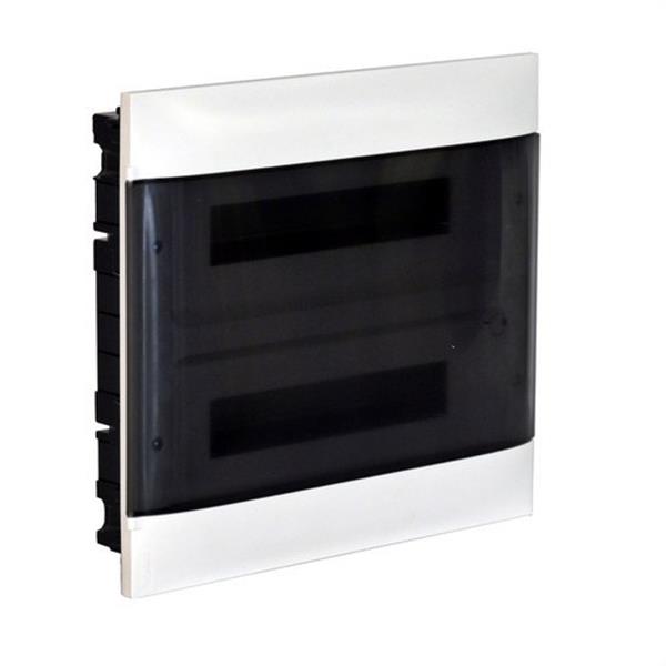 LEGRAND 137077 Caja empotrar Practibox S puerta transparente ahumada 2x18 filas para tabiques prefabricado