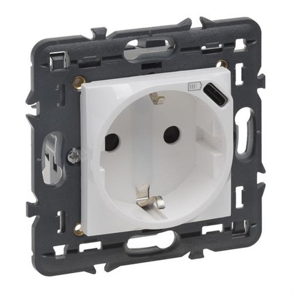 LEGRAND 741234 Base VALENA NEXT 2P+T+USB tipo C blanco
