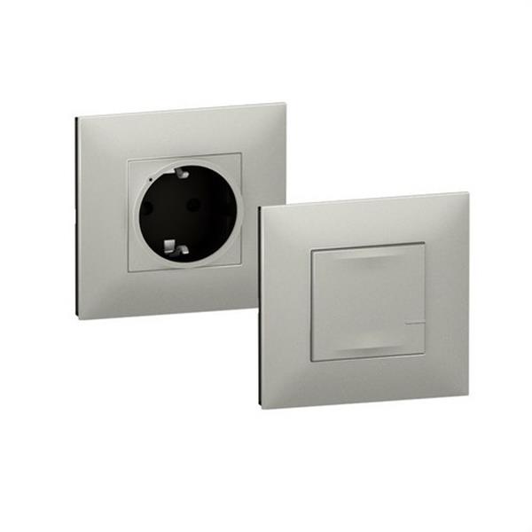 LEGRAND 741854 Base 2P+T+conmutador VALENA NEXT W/NETATMOWL aluminio