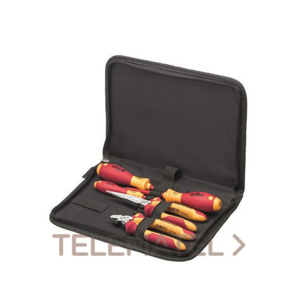 WIHA 26755 Juego herramientas Z99000206 para electricistas con destornilladores, alicates boca semired