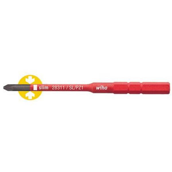 WIHA 34589 Punta bit SlimBit 2831141 PlusMinus/Pozidriv SL/PZ1x75mm electric