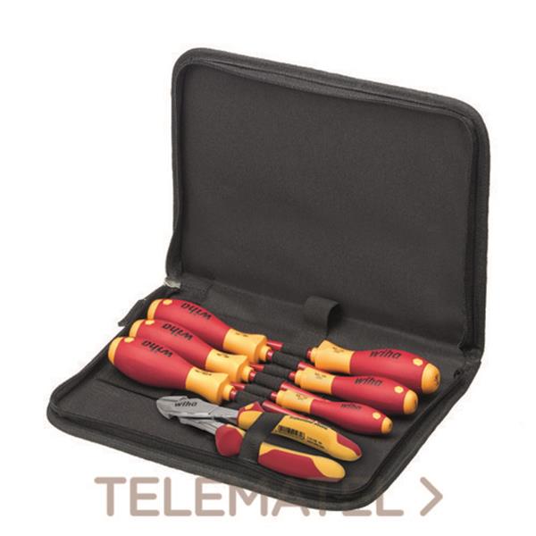 WIHA 38020 Kit herramientas 9300031 para electricistas con destornilladores y alicates de corte diagon