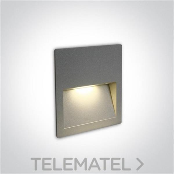 ONE LIGHT 68068A/G/W EMPOTRABLE CUAD.SMD LED 3W Al GR 115x115mm 3000K 100-240V IP65 P/EXT.