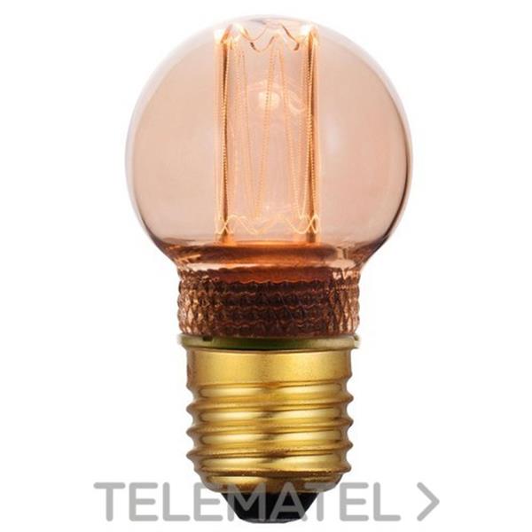 LAES 990843 Lámpara ESFÉRICA 45 E27 VINTAGE ámbar 1800K DIM 230V 2,3W