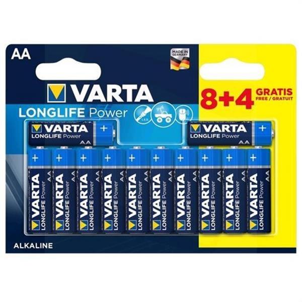 VARTA 4906121472 Pila alcalina BLx8+4 LR6 AA Varta Alcalina Longlife Power