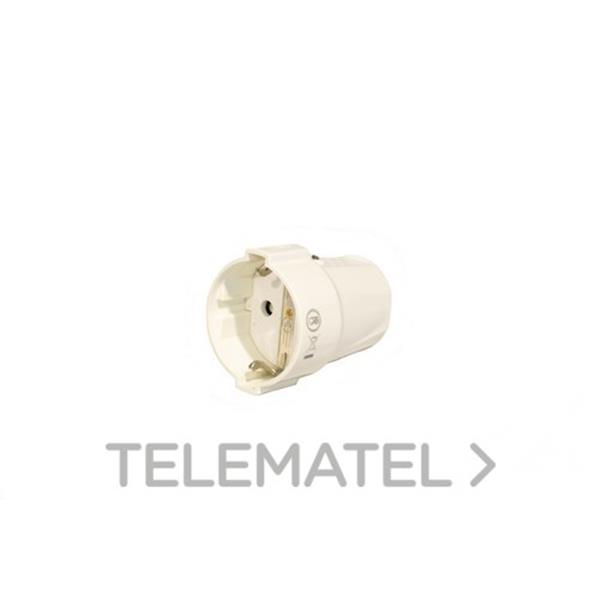 QRB 180009 Base aérea 2P 16A 250V IP44 policarbonato blanco con tapa
