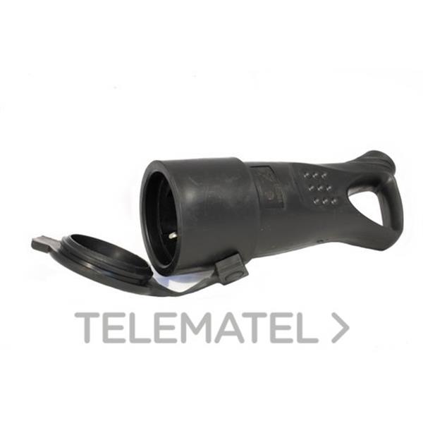 QRB 180020 Base aérea 2P + T 16A 250V caucho negro con tirador