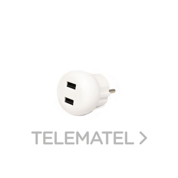 QRB 180025 Adaptador 2 tomas Usb 5V 2,4A blanco