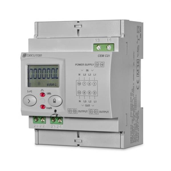 CIRCUTOR Q22422. Contador de energía CEM-C21-485-T1-MID trifásico directo con comunicaciones y certificado M