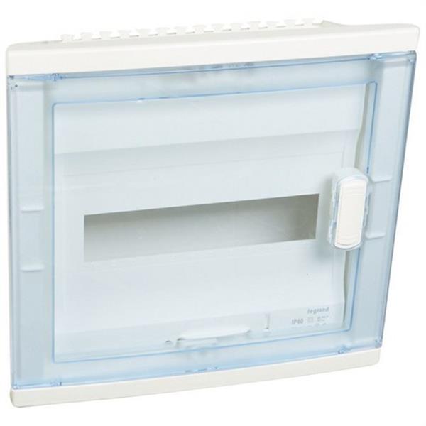 LEGRAND 001521 Caja empotrar 1 fila 12 + 2 módulos puerta transparente