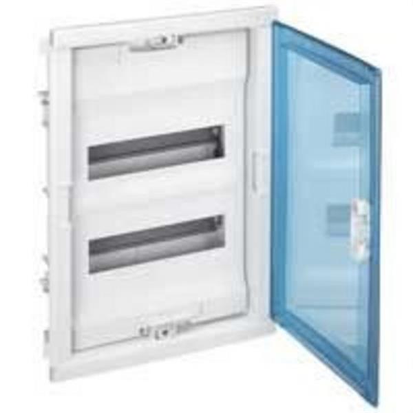LEGRAND 001522 Caja empotrar 2 filas 24 + 4 módulos puerta transparente