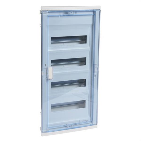 LEGRAND 001524 Caja empotrar 4 filas 48 + 8 módulos puerta transparente