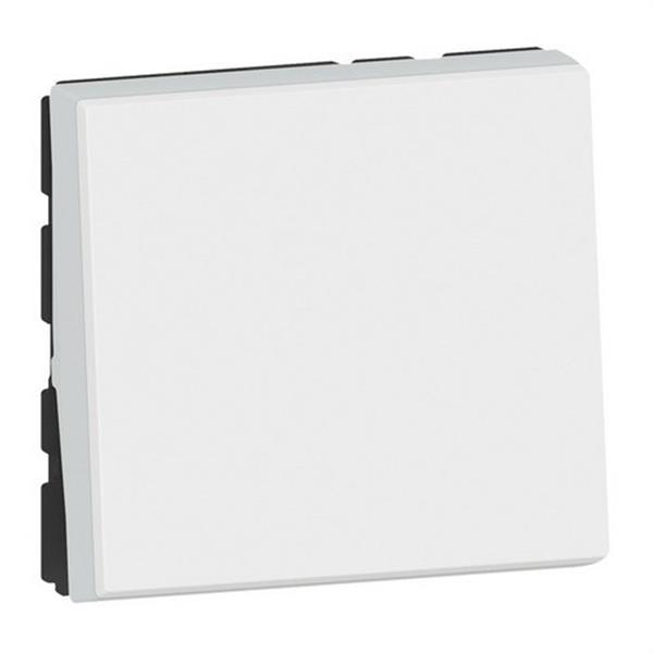 LEGRAND 078711L Conmutador Mosaic EasyLed 2 módulos 10AX, blanco antibacteriano