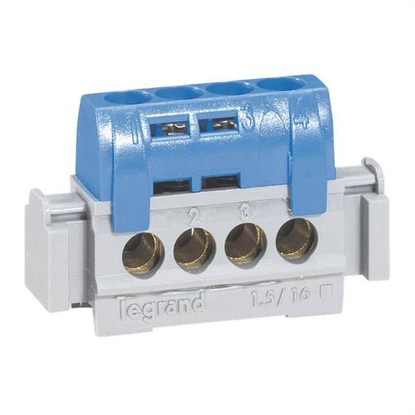 LEGRAND 004840 Borna neutra 4 salidas azul