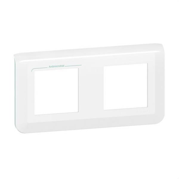 LEGRAND 078725L Placa Mosaic 2x2 módulos horizontal antibacteriano, blanco