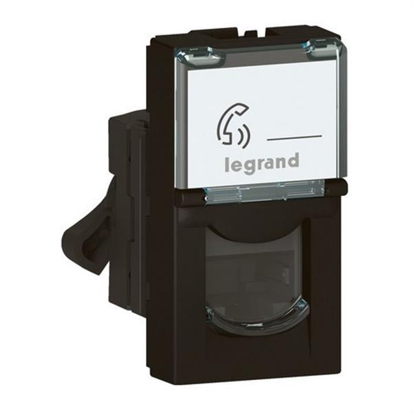 LEGRAND 079162L Base RJ45 C6 FTP Mosaic 1 módulo, negro mate