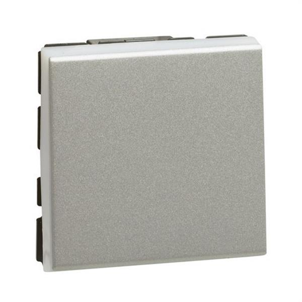 LEGRAND 079211L Conmutador Mosaic EasyLed 2 módulos 10AX, aluminio