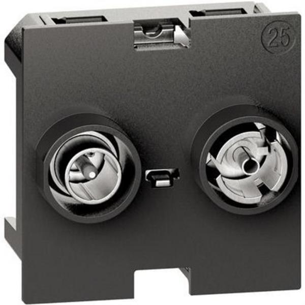 BTICINO K4217M2D Base coaxial TV/R-SAT única 1,5dB LIVING NOW 2 módulos para instalación DVB-T