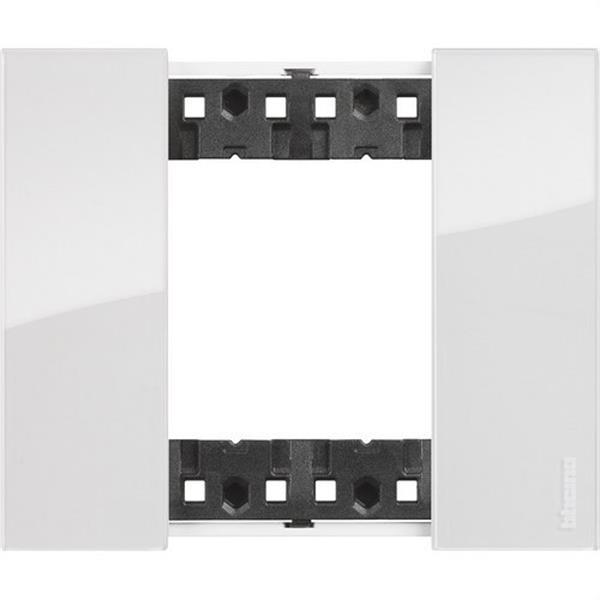 BTICINO KA4802DW Placa para mecanismo LIVING NOW 2 módulos en tecnopolímero, color ice