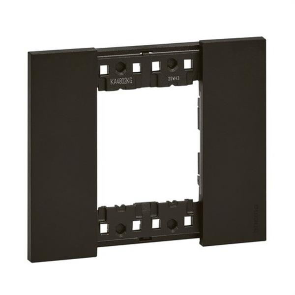 BTICINO KA4802KG Placa para mecanismo LIVING NOW 2 módulos en tecnopolímero, color dark