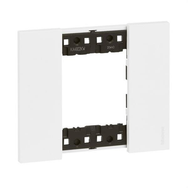 BTICINO KA4802KW Placa para mecanismo LIVING NOW 2 módulos en tecnopolímero, color blanco