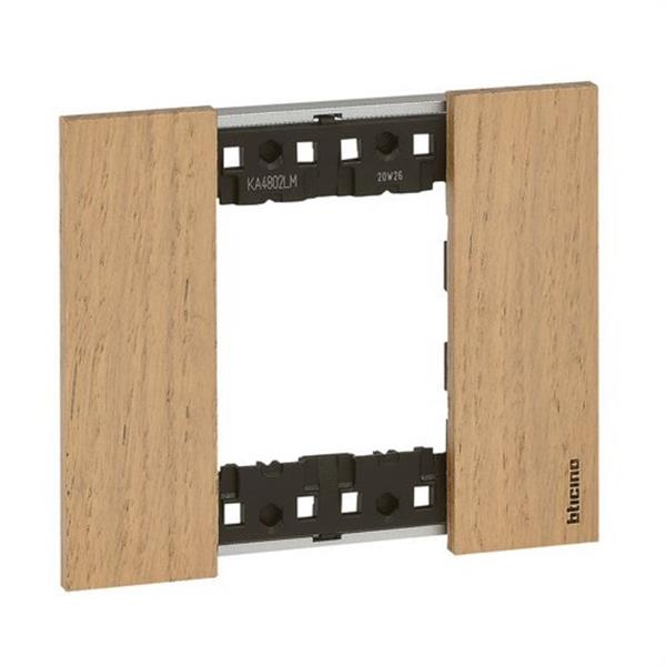 BTICINO KA4802LM Placa para mecanismo LIVING NOW 2 módulos en madera, color roble