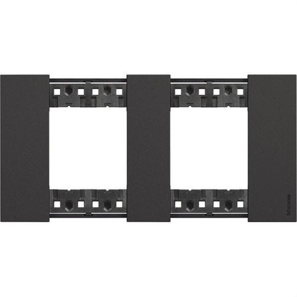 BTICINO KA4802M2KG Placa para mecanismo LIVING NOW 2x2 módulos en tecnopolímero, color dark