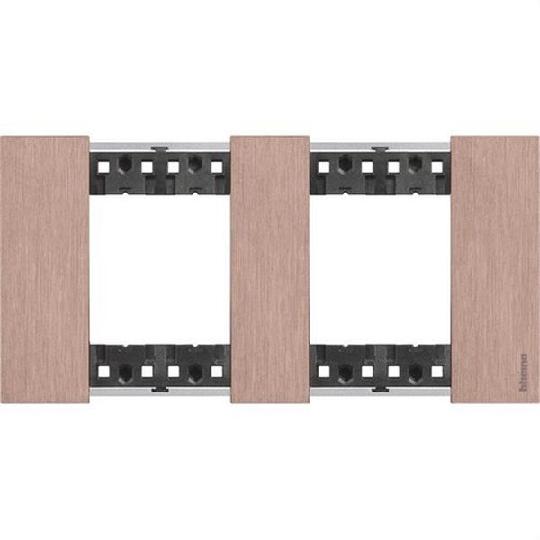 BTICINO KA4802M2ZM Placa para mecanismo LIVING NOW 2x2 módulos en zamak, color cobre