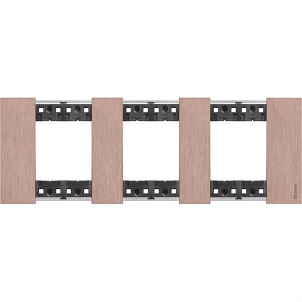 BTICINO KA4802M3ZM Placa para mecanismo LIVING NOW 2x3 módulos en zamak, color cobre