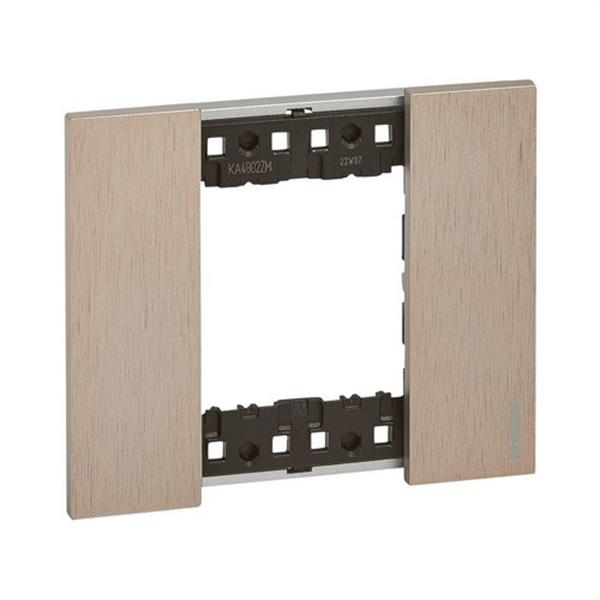 BTICINO KA4802ZM Placa para mecanismo LIVING NOW 2 módulos en zamak, color cobre