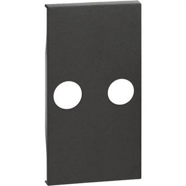 BTICINO KG25M2 Placa frontal LIVING NOW 2 módulos para bases de TV ref.4217M2D/P10/14, dark