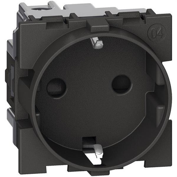 BTICINO KG4141 Base enchufe 2P+T 16A 230Vca LIVING NOW 2 módulos contactos laterales, dark