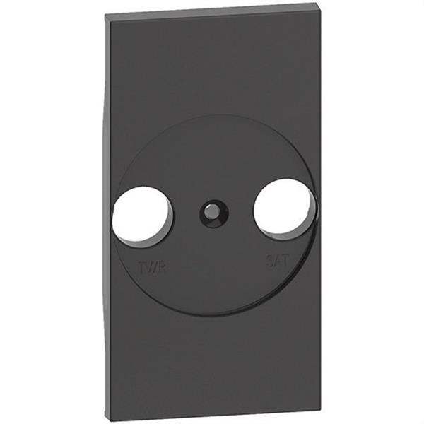 BTICINO KG4212 Placa frontal TV/R-SAT LIVING NOW 2 agujeros adaptable para otras bases TV, dark