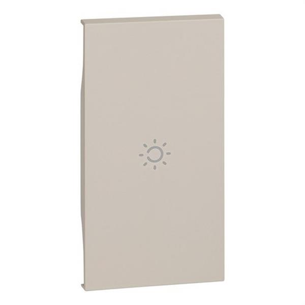 BTICINO KM01M2A Tecla con símbolo luz LIVING NOW, 2 módulos, iluminable, sand
