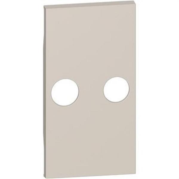 BTICINO KM25M2 Placa frontal LIVING NOW 2 módulos para bases de TV ref.4217M2D/P10/14, sand