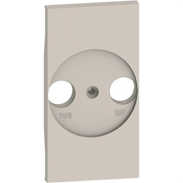 BTICINO KM4212 Placa frontal TV/R-SAT LIVING NOW 2 agujeros adaptable para otras bases TV, sand