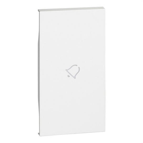 BTICINO KW01M2D Tecla con símbolo campana LIVING NOW, 2 módulos, iluminable, blanco