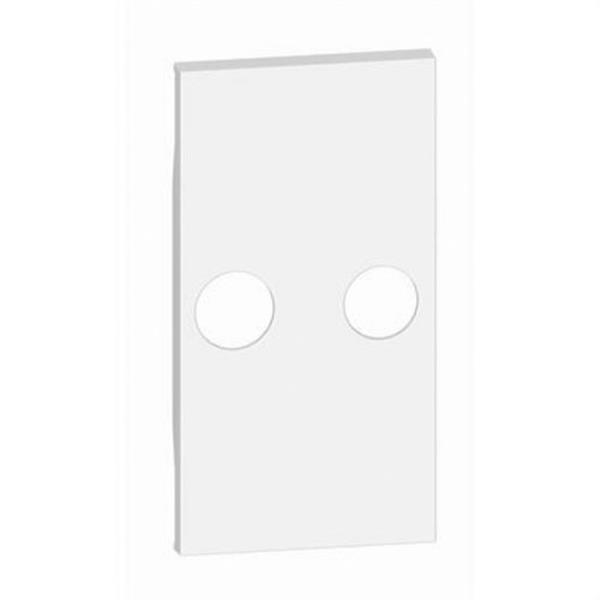 BTICINO KW25M2 Placa frontal LIVING NOW 2 módulos para bases de TV ref.4217M2D/P10/14, blanco