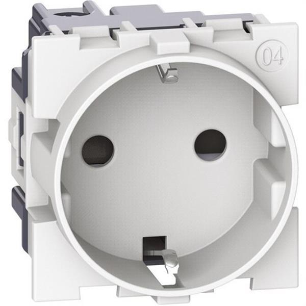BTICINO KW4141 Base enchufe 2P+T 16A 230Vca LIVING NOW 2 módulos contactos laterales, blanco