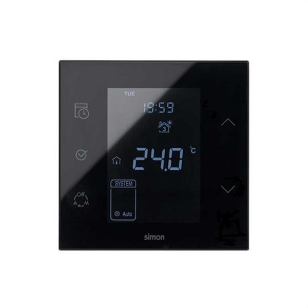 SIMON 10000811-138 Termostato SIMON 100 para suelo radiante eléctrico IO incluye sonda negro brillante