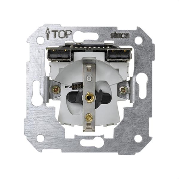 SIMON 7501432-039 Base SIMON 75 schuko con doble cargador USB 2.1A