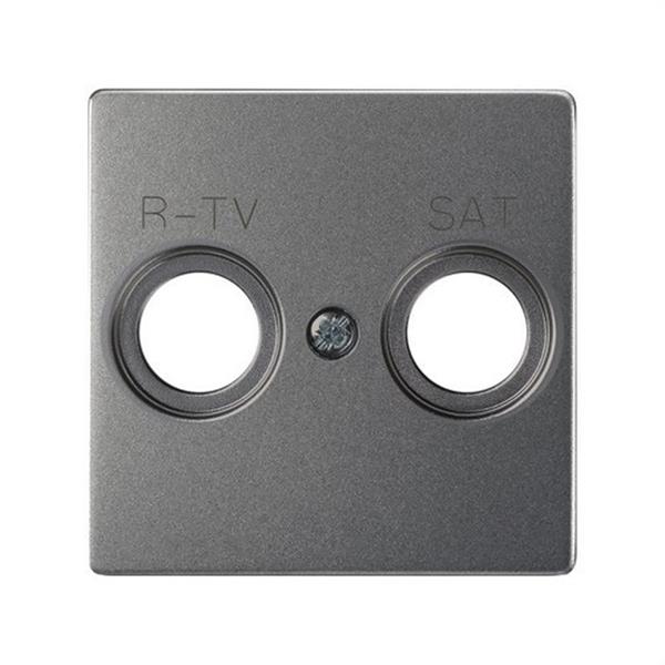 SIMON 8200097-096 Placa SIMON 82 toma R-TV+SAT titanio