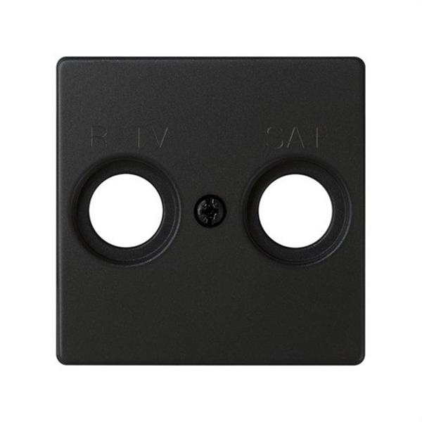 SIMON 8200097-098 Placa SIMON 82 toma R-TV+SAT negro mate