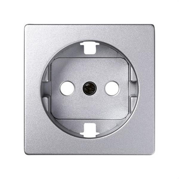 SIMON 8200432-093 Base de enchufe SIMON 82 schuko con embornamiento tornillo+tapa 16A aluminio frío