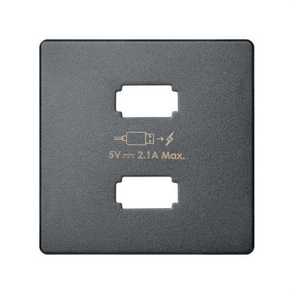 SIMON 8211096-096 Placa cargador SIMON 82 2xUSB 5V DC 2.1 tipo A titanio